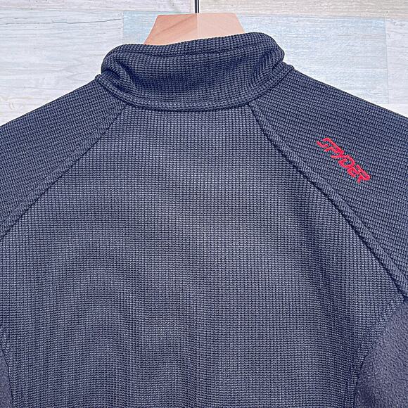 SPYDER 1/4 Zip Performance Fleece Pullover Black Winter Snow Ski Boys Medium - Picture 4 of 6